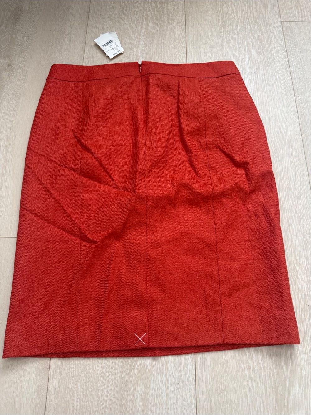 J. Crew Orange Red Button-Tab Pencil Skirt - Picture 8 of 8
